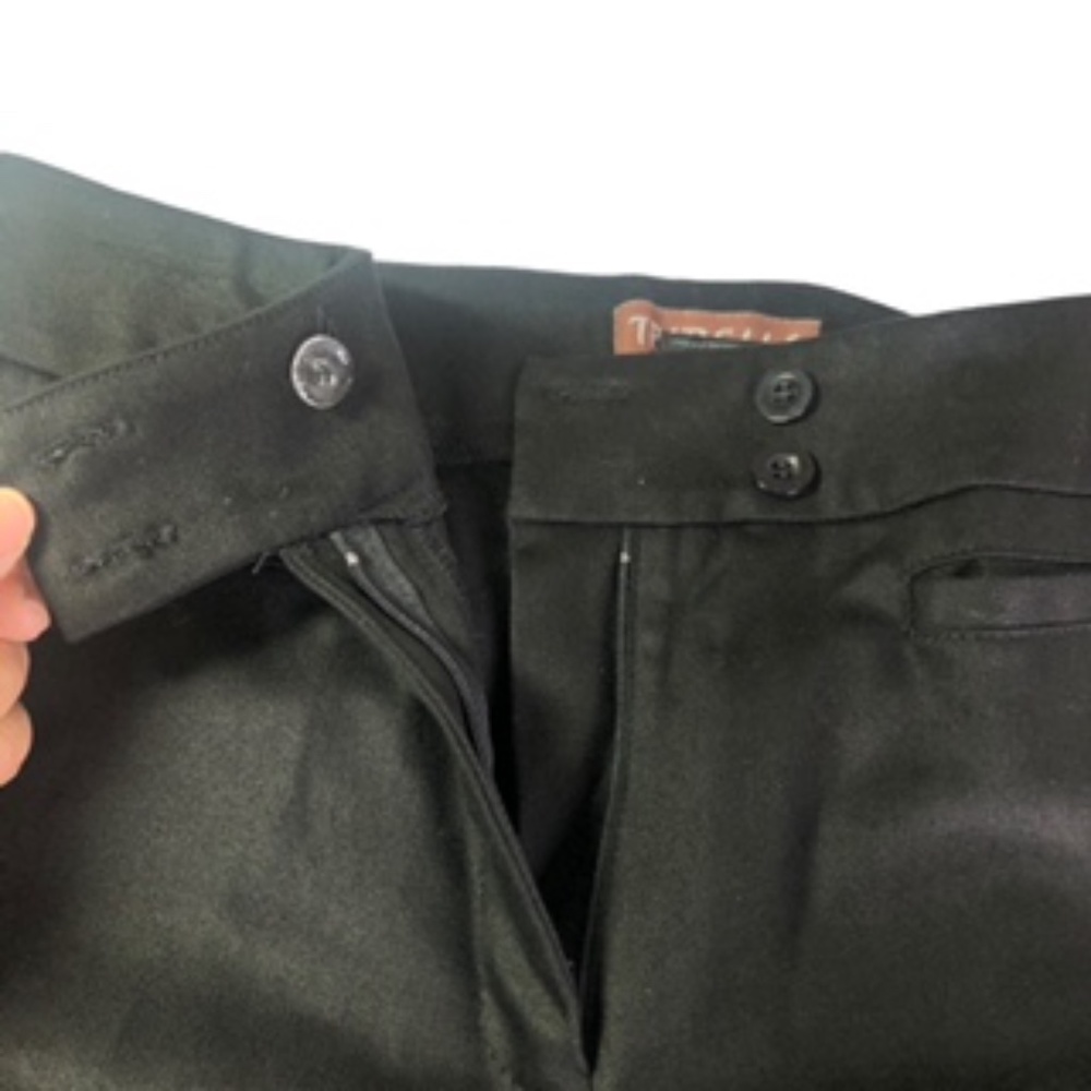 NWT Tribella Front Zip Straight Leg Buttonhole Front Pockets Black Pants Size 6 - Picture 5 of 8